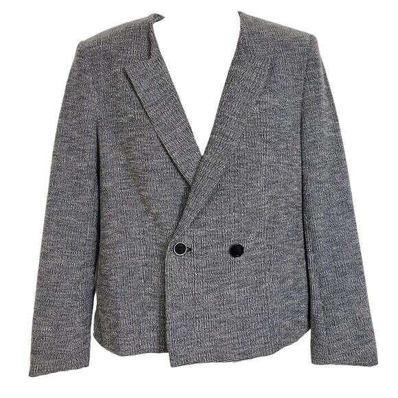 Theory Womens Jacket Size 2 Tamala K In Plentiful Blue Gray Tweed Blazer Button - Picture 1 of 12